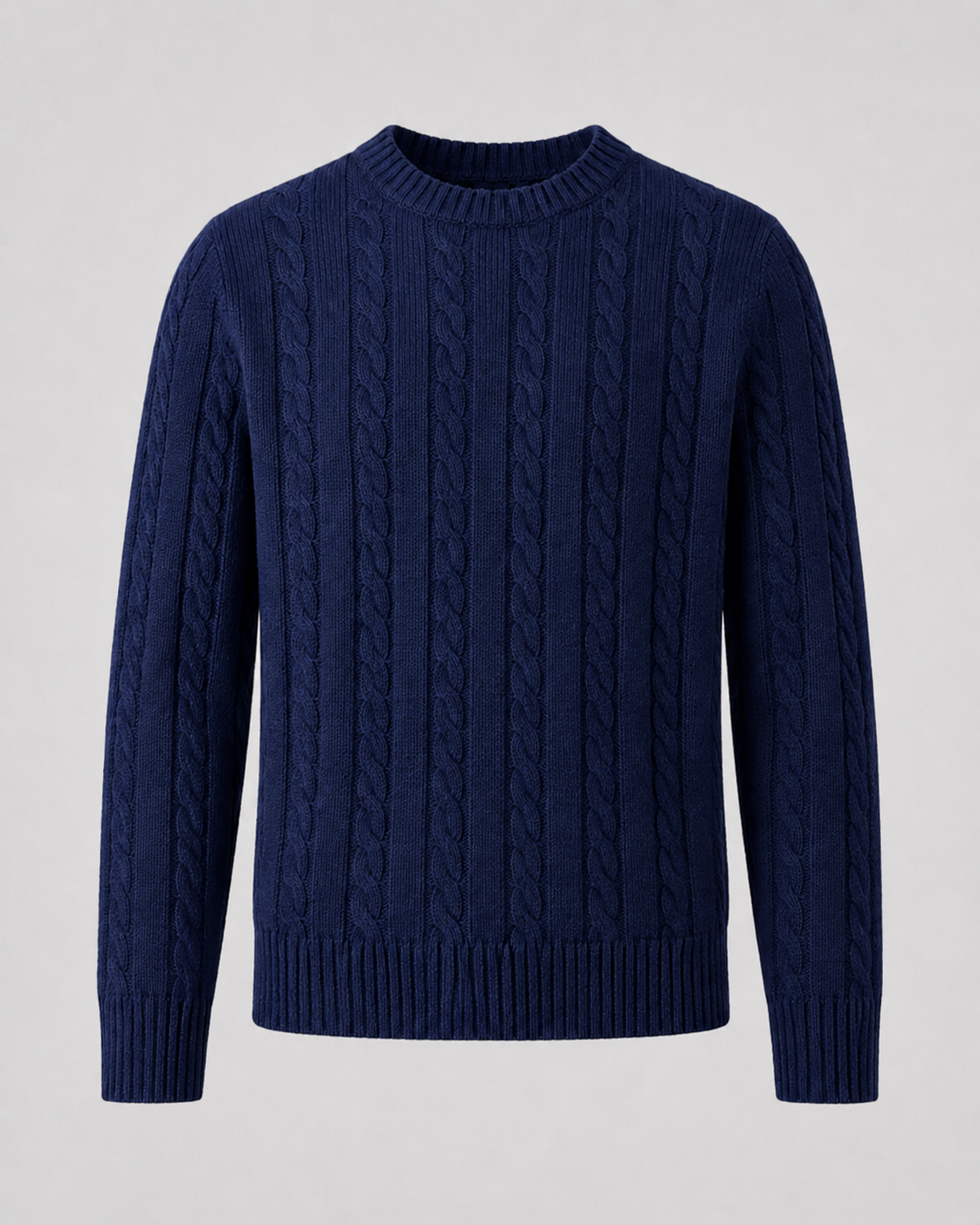 Men's Crew Neck Cable Knit Sweater