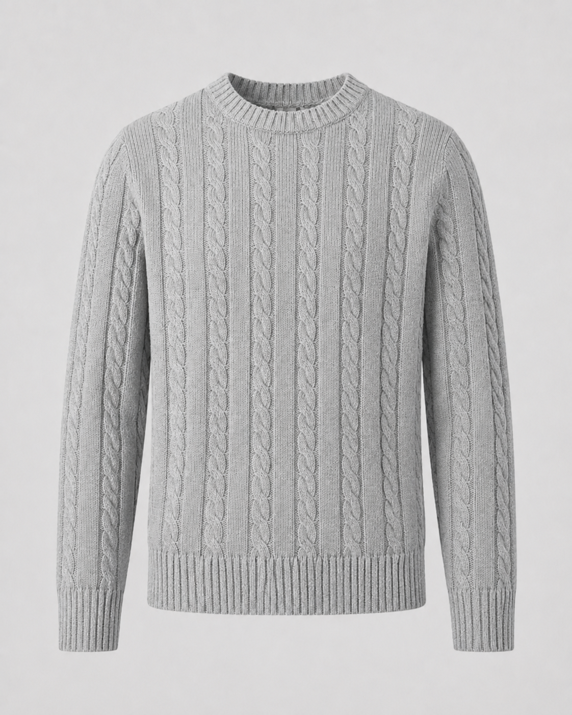 Men's Crew Neck Cable Knit Sweater