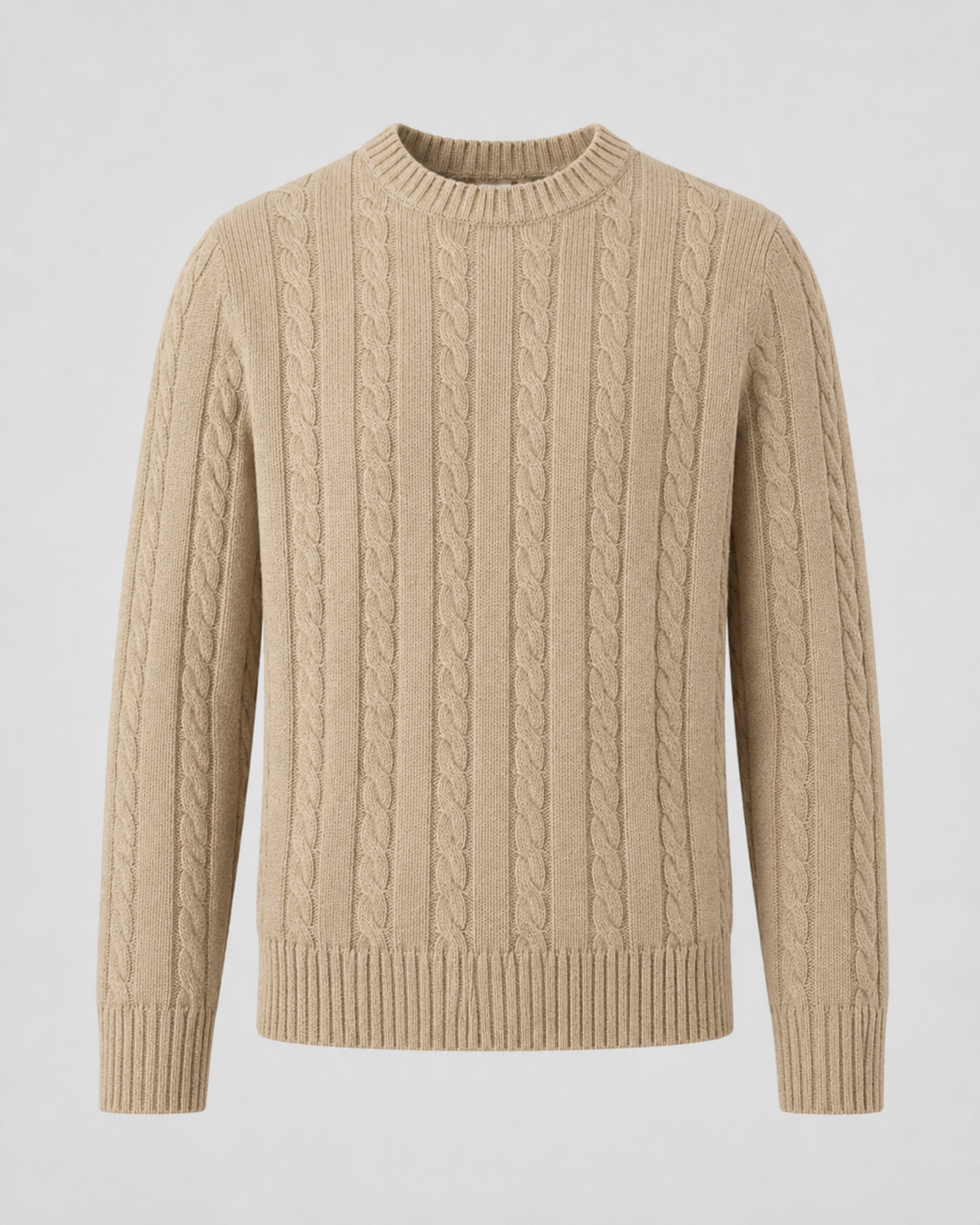 Men's Crew Neck Cable Knit Sweater