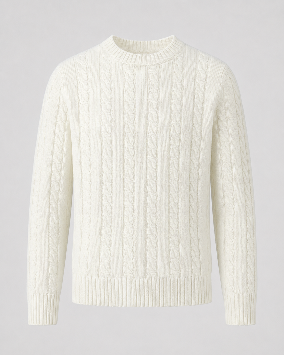 Men's Crew Neck Cable Knit Sweater