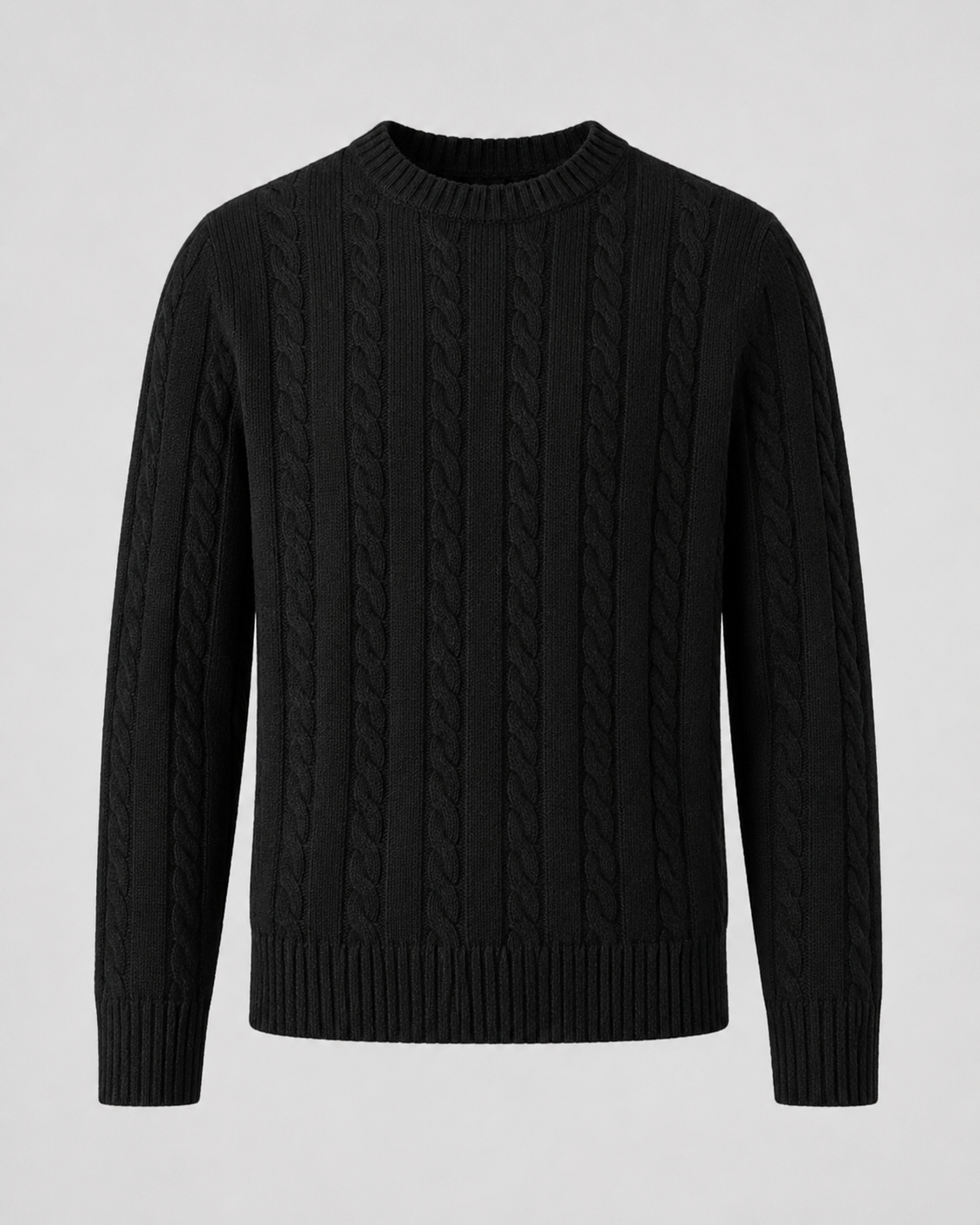 Men's Crew Neck Cable Knit Sweater