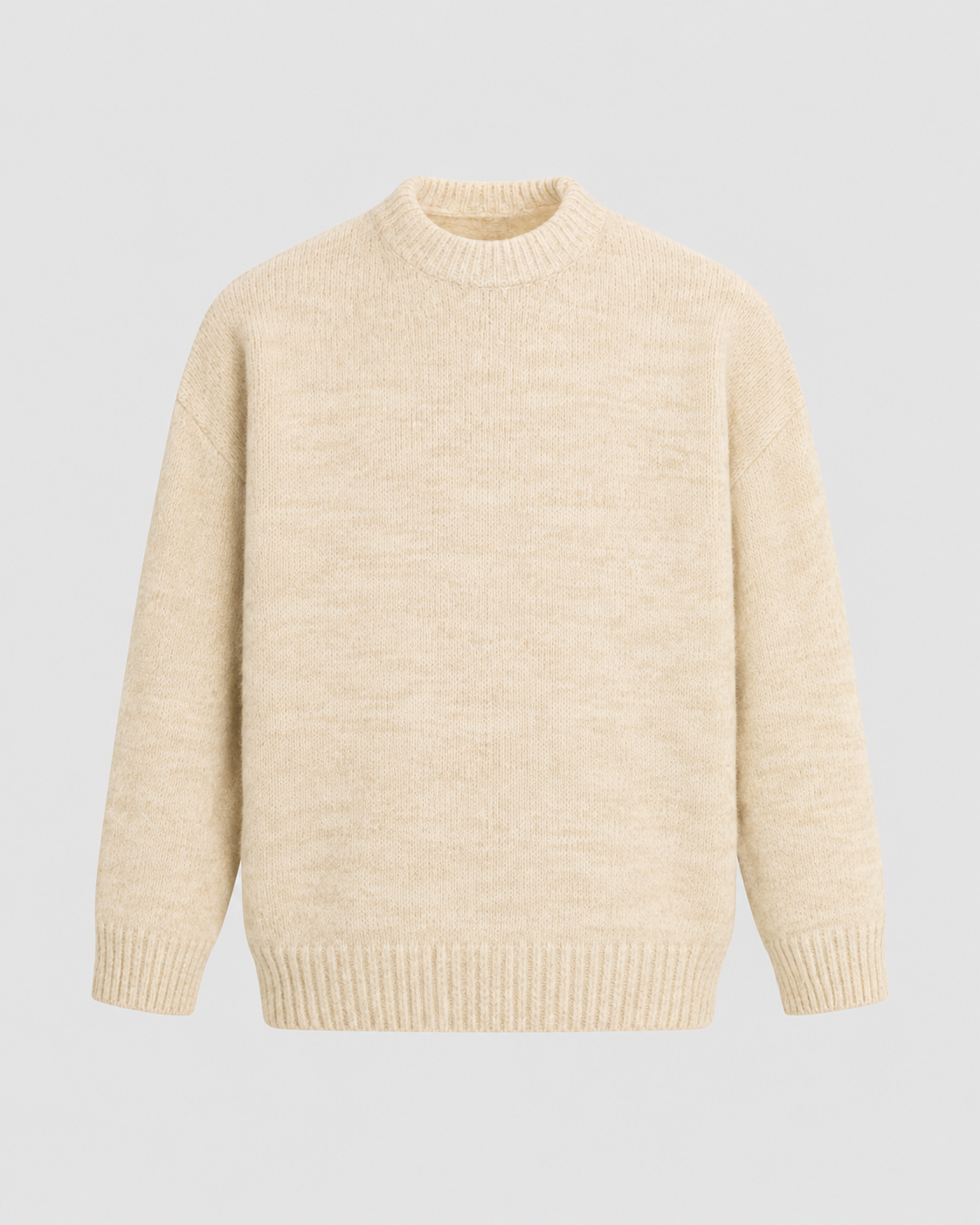 Men's Relaxed Fit Marled Wool Crewneck Sweater