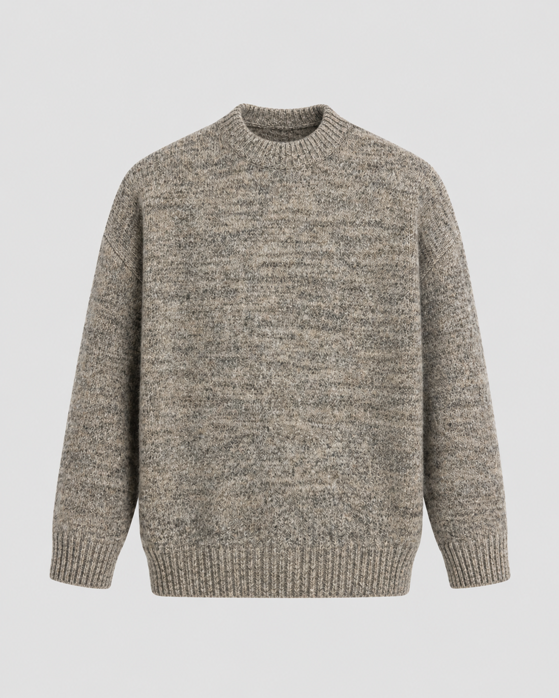 Men's Relaxed Fit Marled Wool Crewneck Sweater