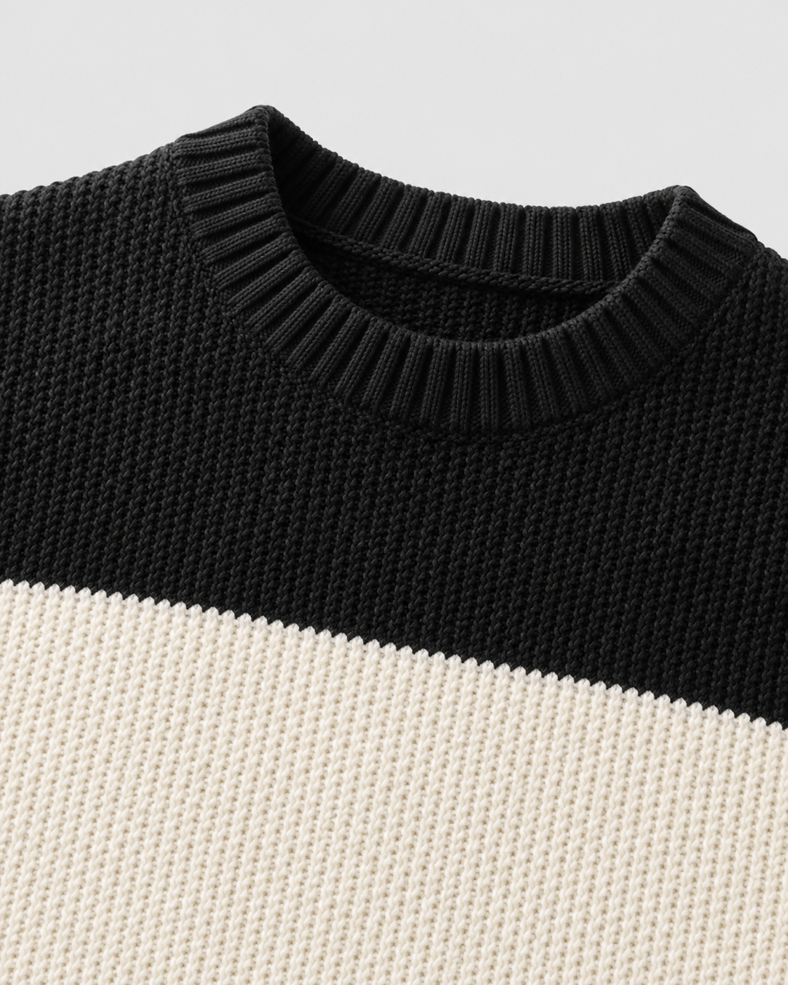 Men's Crew Neck Rugby Stripe Sweater - Relaxed Fit
