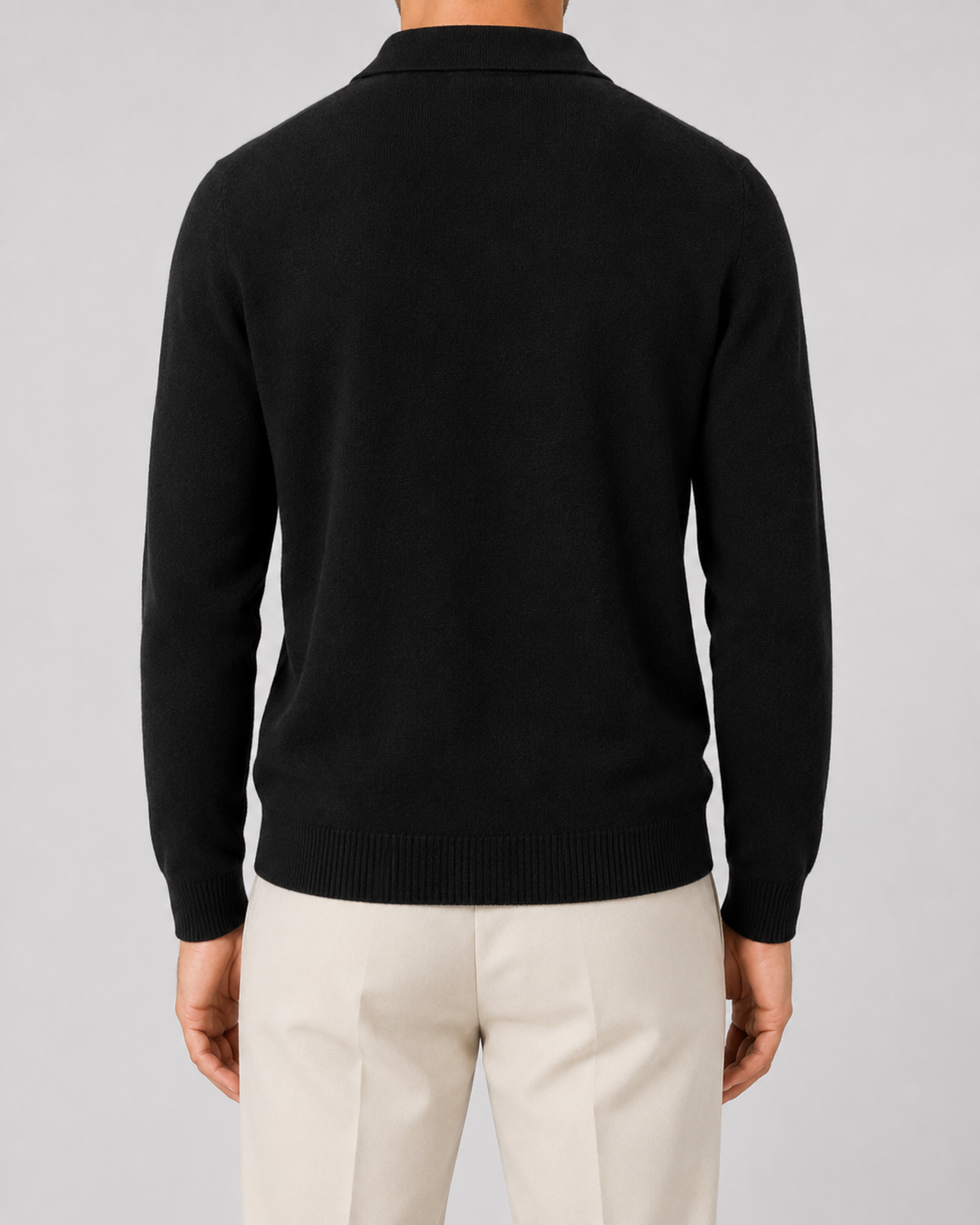 Men's Knit Wool Polo Sweater