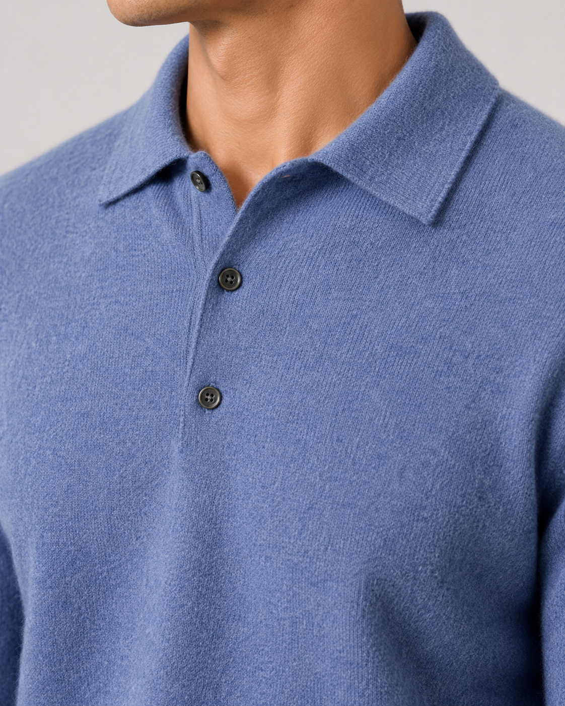 Men's Knit Wool Polo Sweater