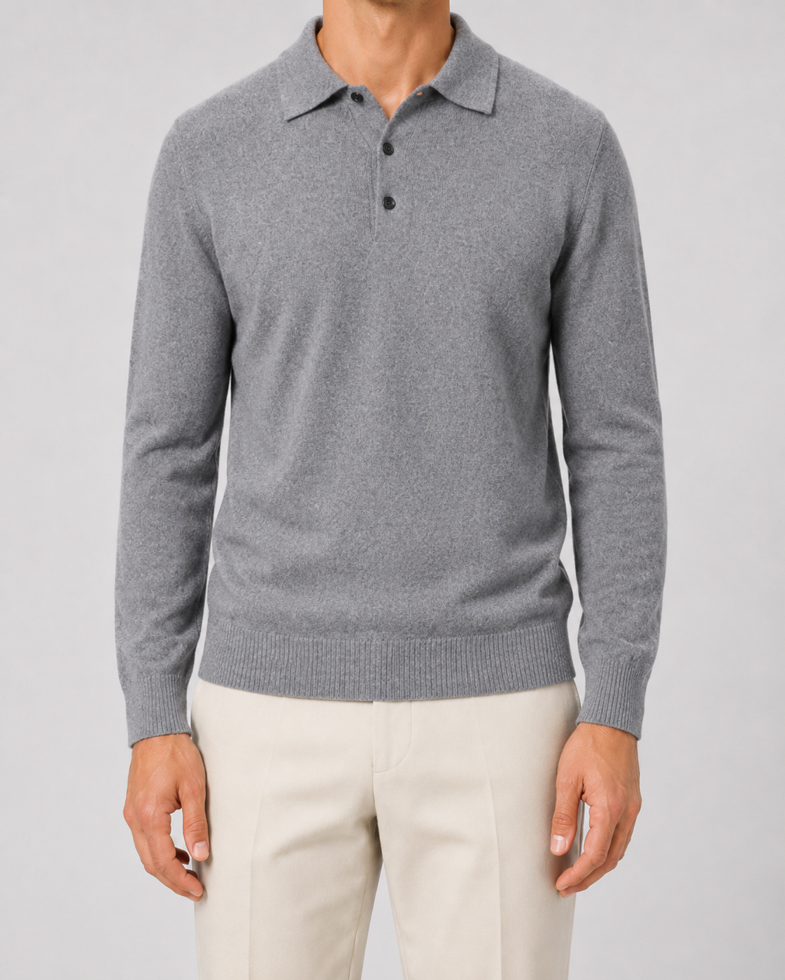 Men's Knit Wool Polo Sweater