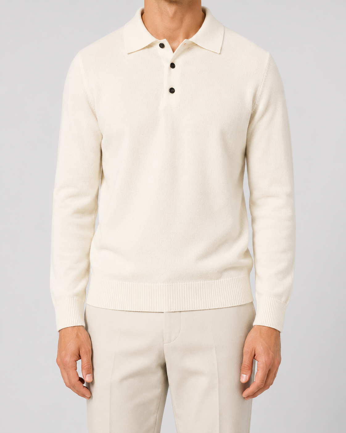 Men's Knit Wool Polo Sweater