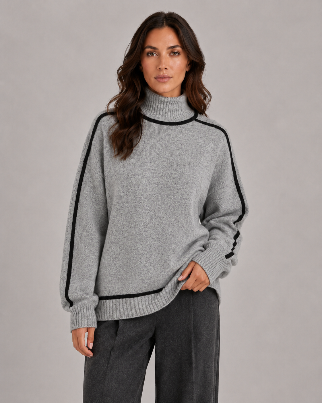 Women's Oversized Classic Soft Knit Turtleneck Sweater