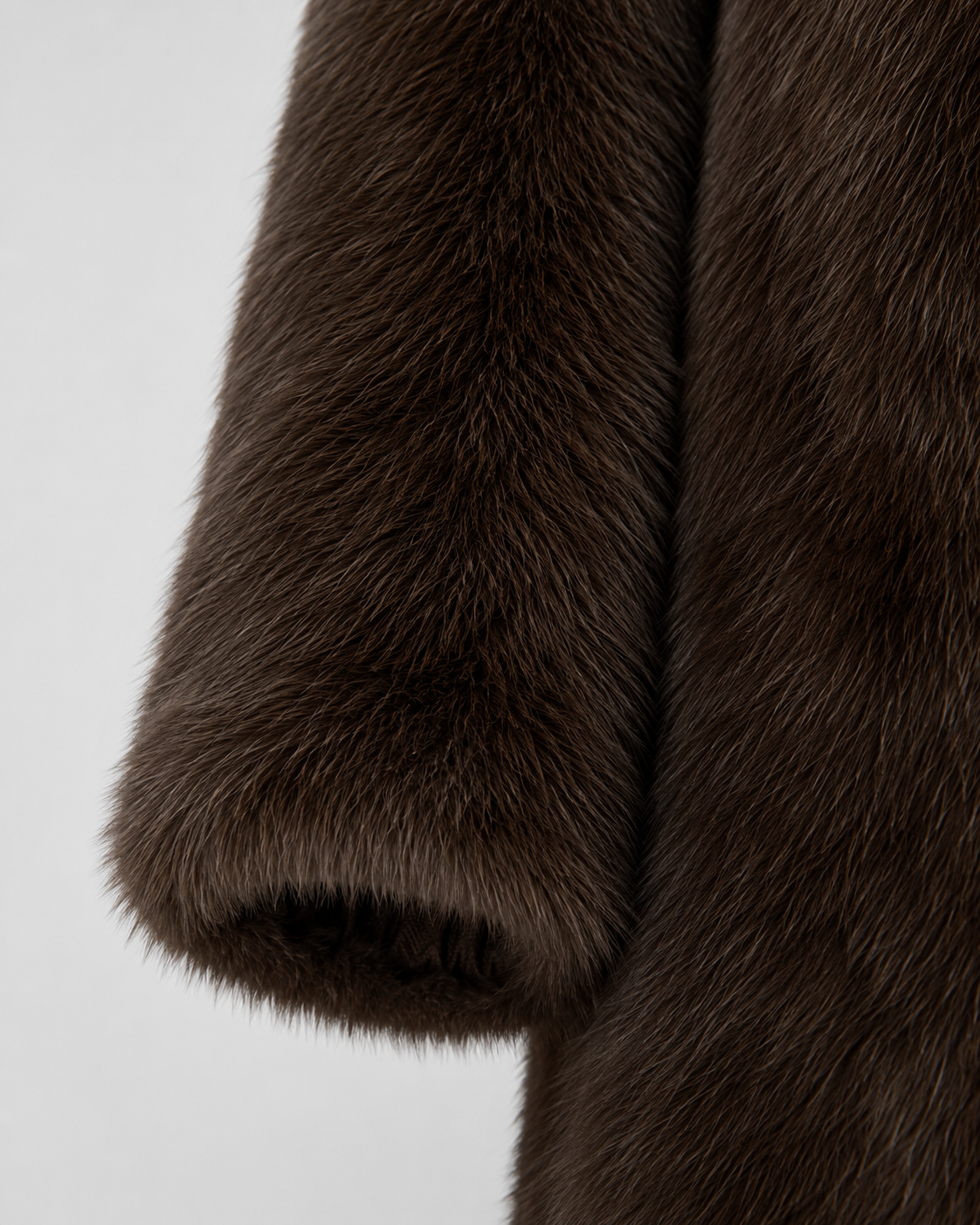 Faux Fur Longline Coat for Women with Wide Collar