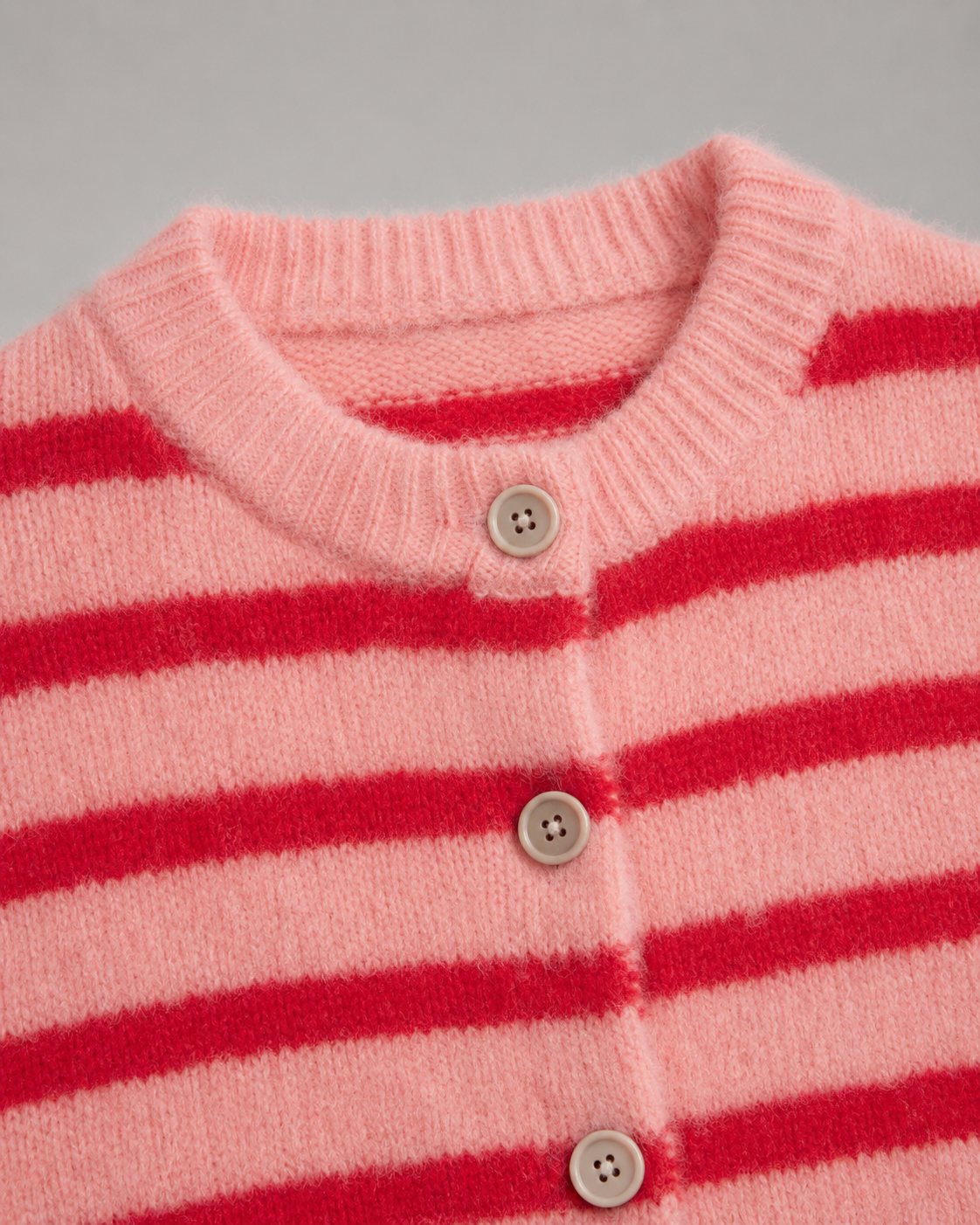 Striped Button-Front Cardigan - Relaxed Knit for Women
