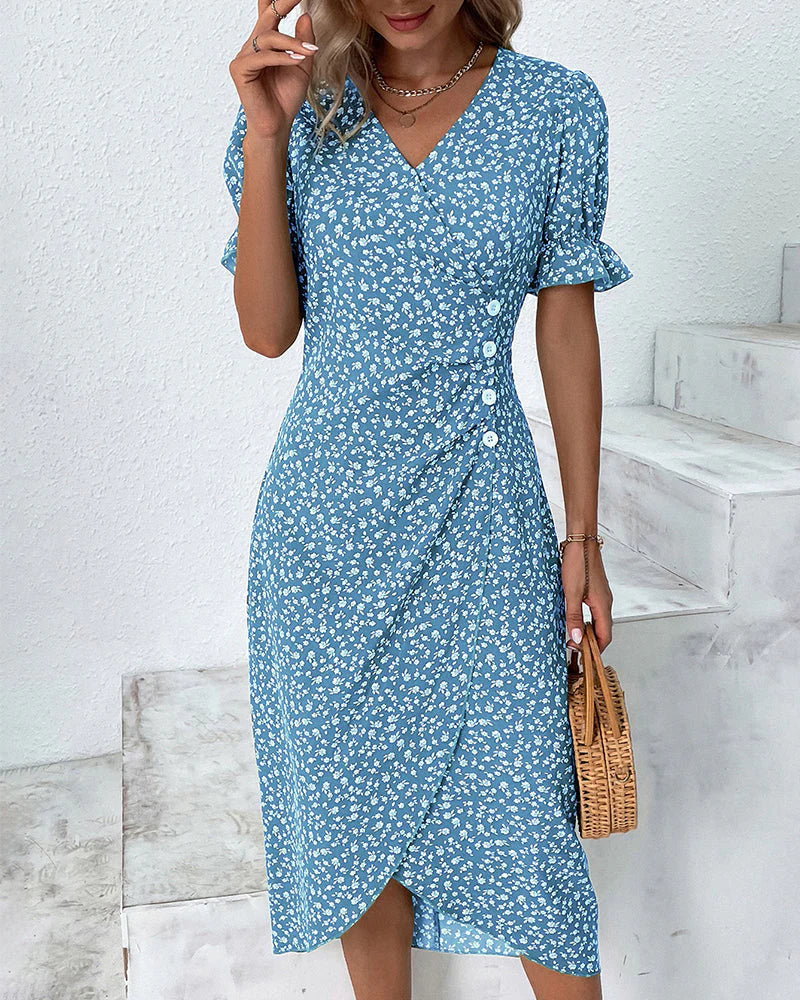 Emily | Women's Wrap Midi Dress, Casual