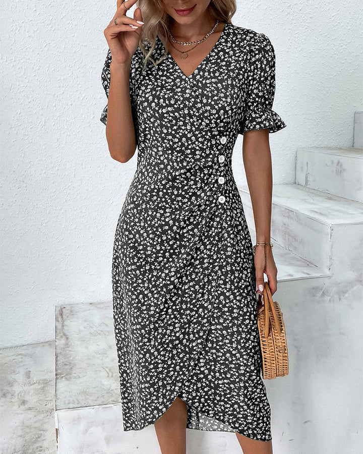Emily | Women's Wrap Midi Dress, Casual