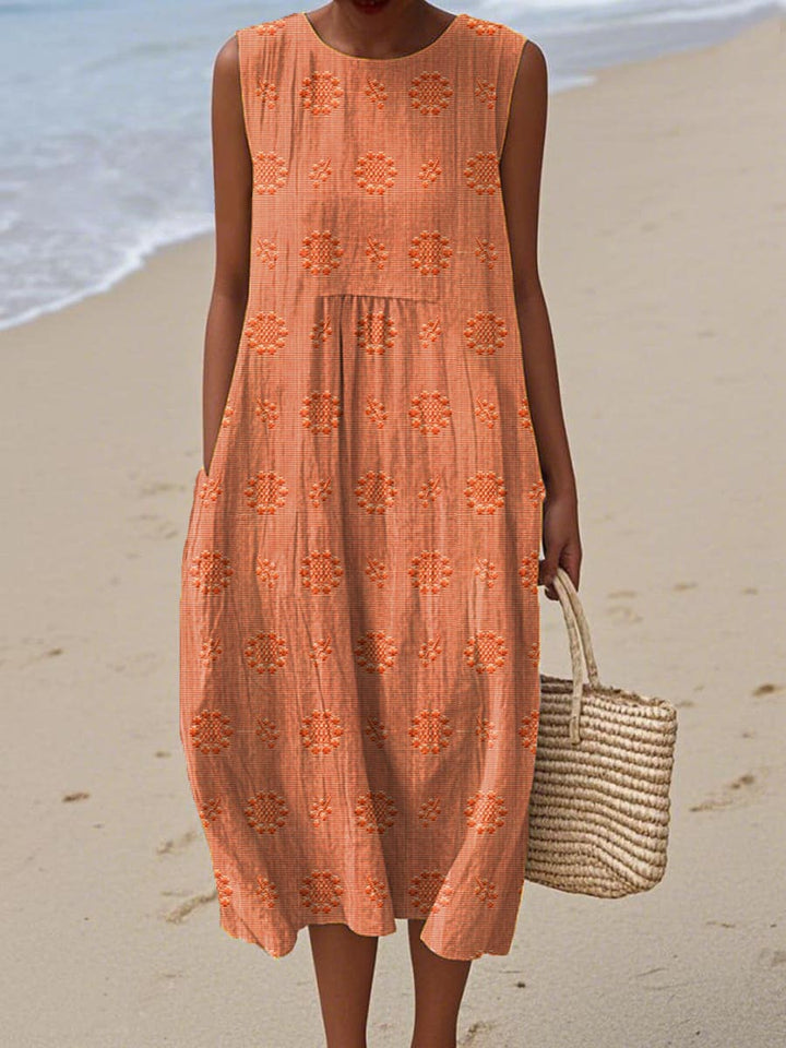 Emily | Women's Printed Midi Dress, Casual