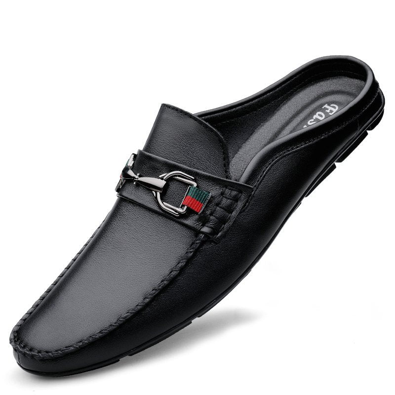 Men's Backless Mule Loafers - Microfiber Slip-On Casual Shoes