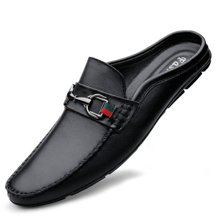 Men's Backless Mule Loafers - Microfiber Slip-On Casual Shoes