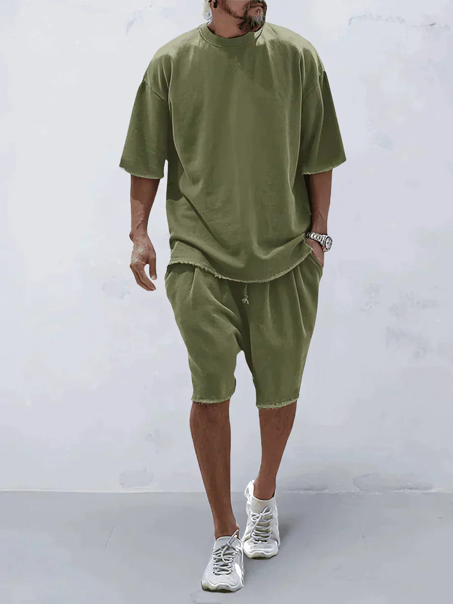 Men's Casual Comfort Shirt and Pants Set - Everyday Wear