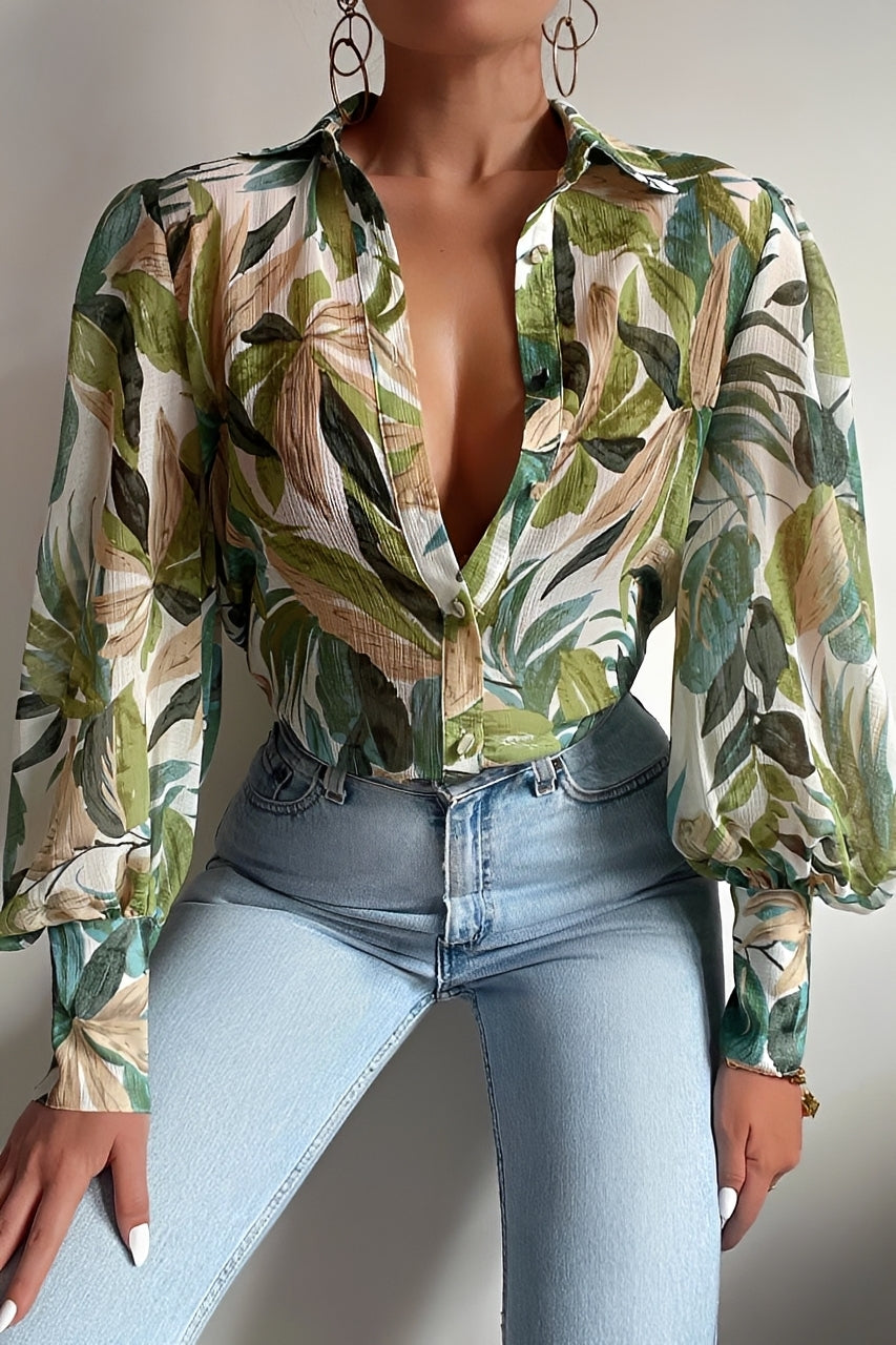 Carla | Women's Blouse with Lantern Sleeves, Casual
