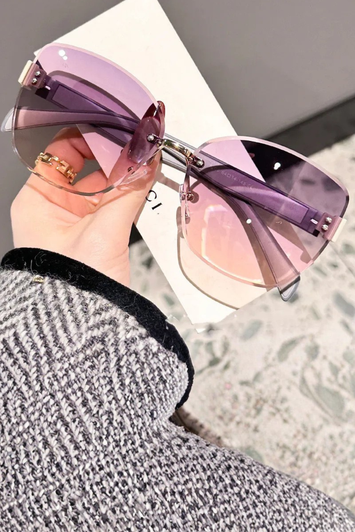 Women's Rimless Cat Eye Gradient Sunglasses - Summer Accessory