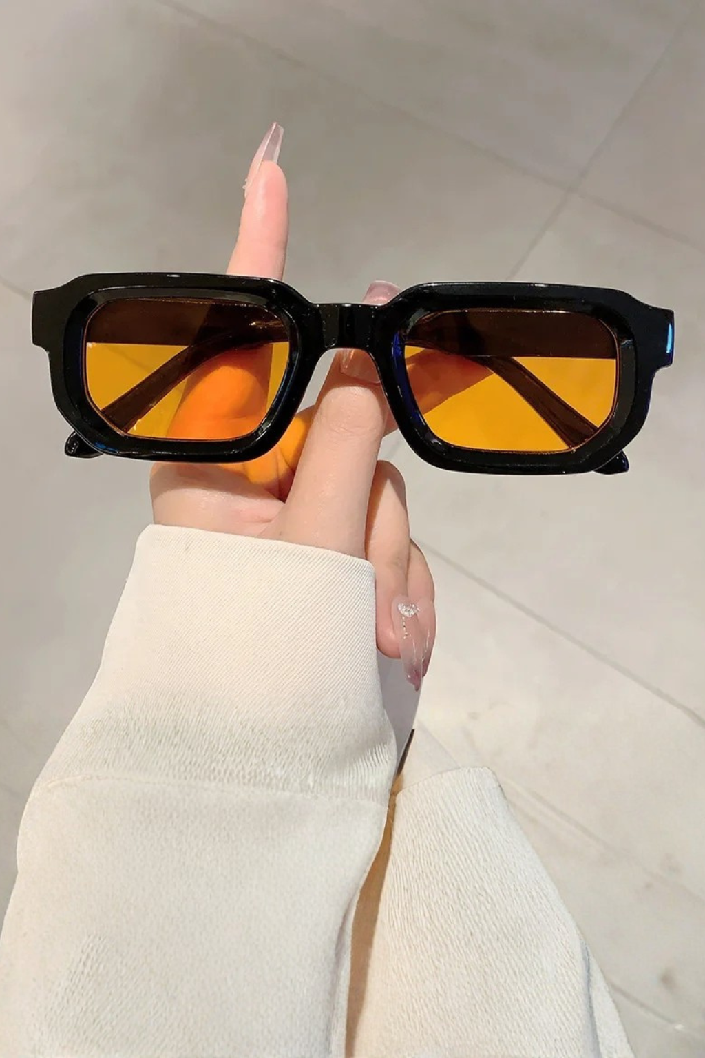 Women's Retro Rectangle Frame Sunglasses - Summer Casual