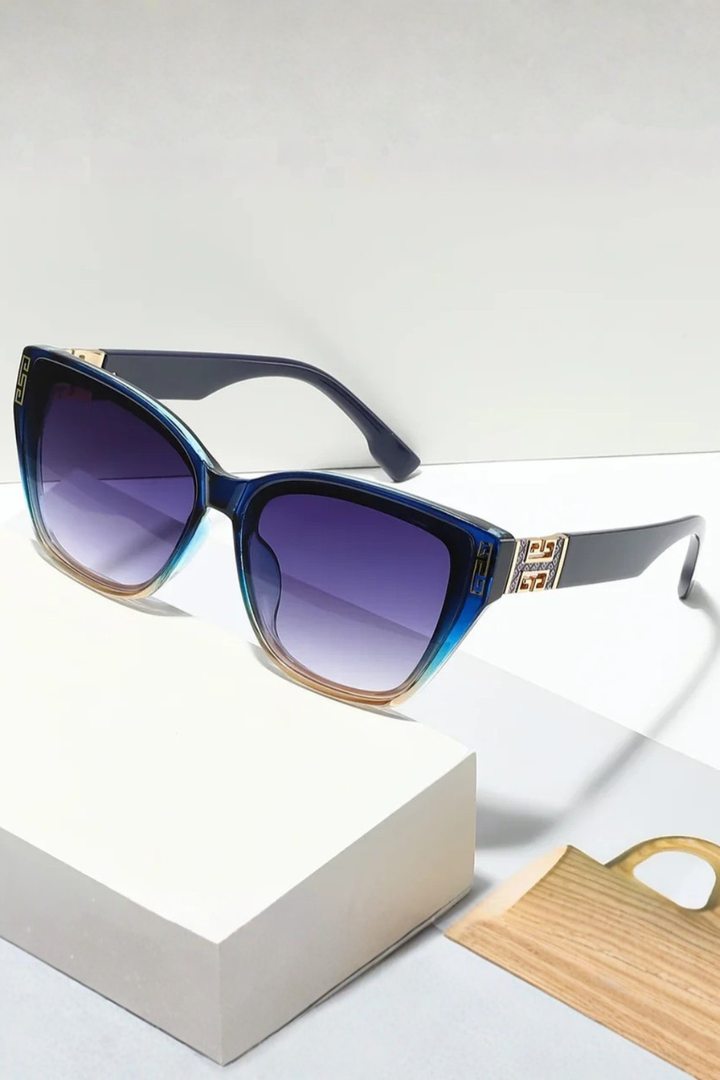 Women's Cat Eye Sunglasses with Gold Detail - Fashion Accessory
