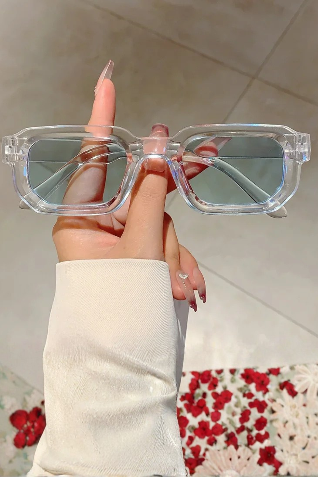 Women's Retro Rectangle Frame Sunglasses - Summer Casual