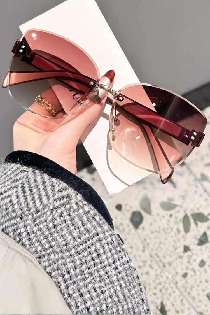 Women's Rimless Cat Eye Gradient Sunglasses - Summer Accessory