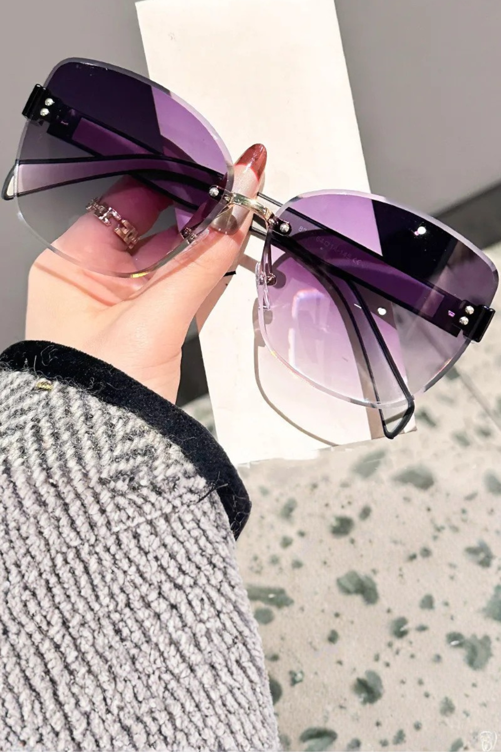 Women's Rimless Cat Eye Gradient Sunglasses - Summer Accessory