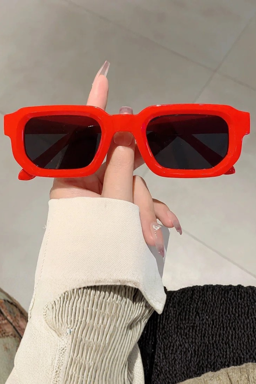 Women's Retro Rectangle Frame Sunglasses - Summer Casual