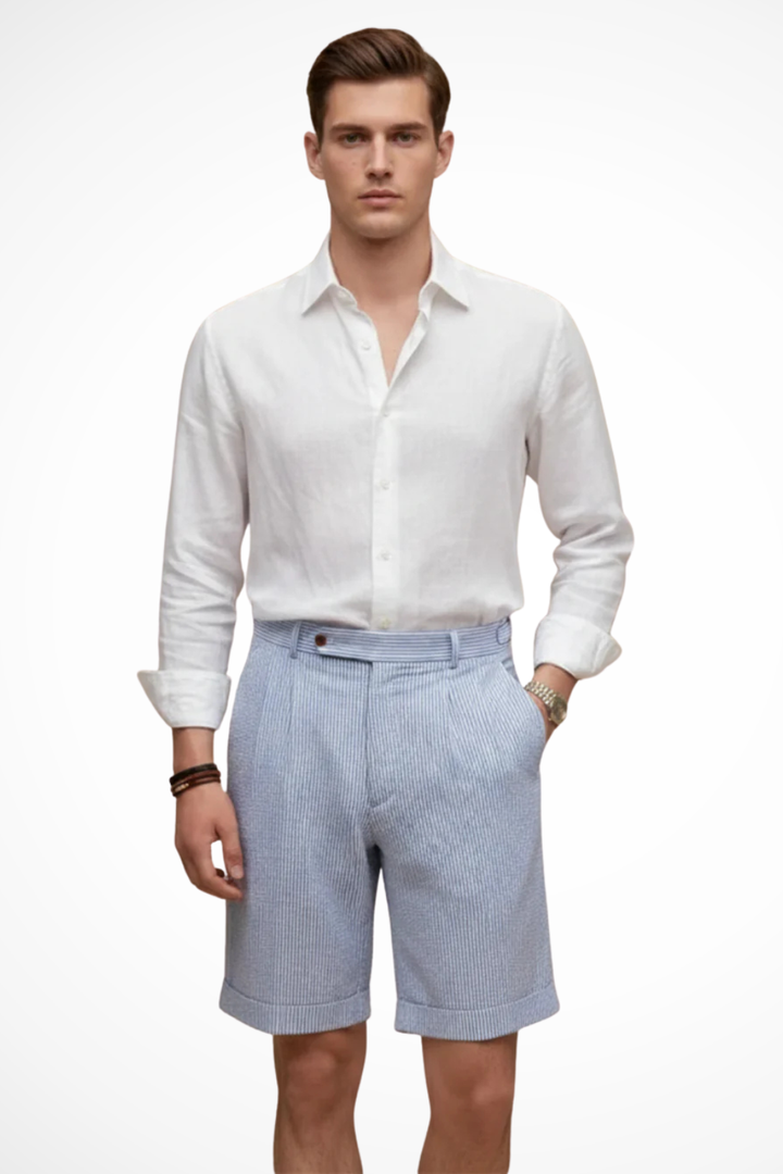 Men's Casual Striped Seersucker Chino Shorts - Summer Comfort