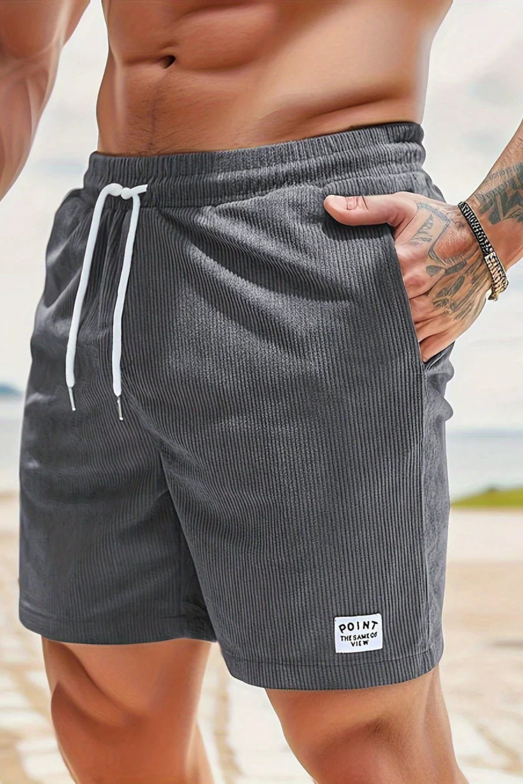 Men's Casual Corduroy Shorts - Relaxed Fit with Drawstring Waist