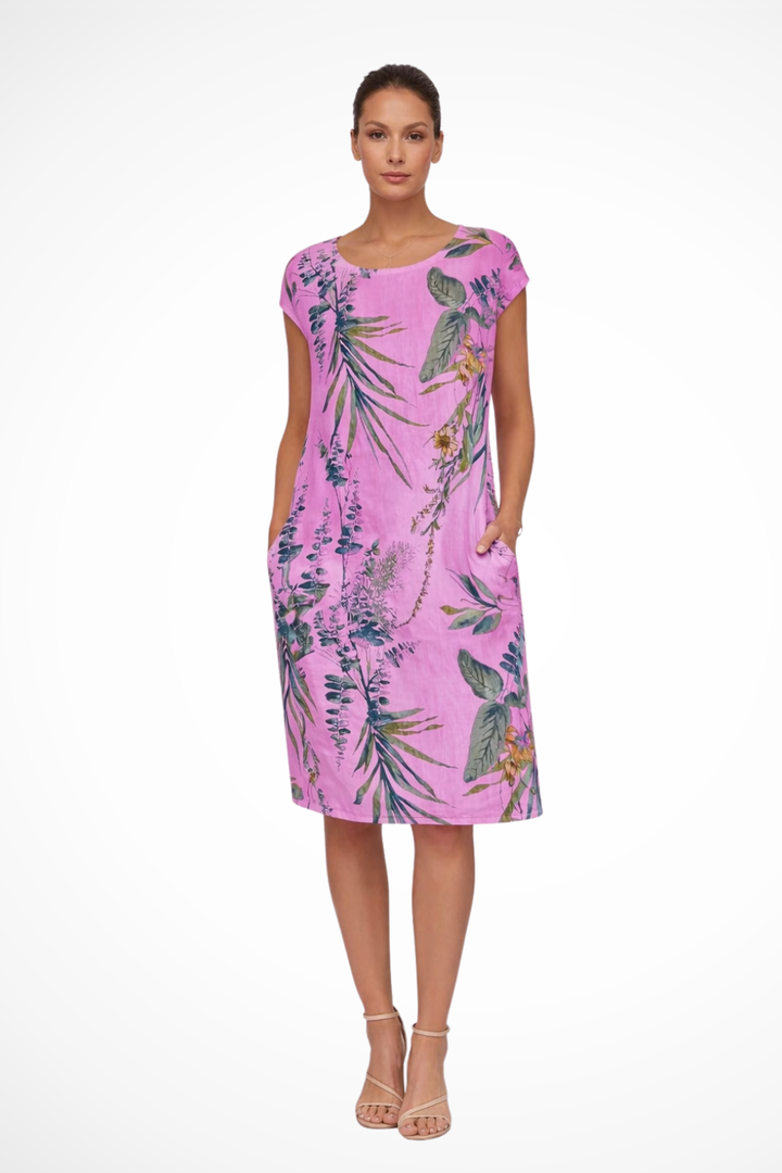Women's Casual Botanical Print Chiffon Summer Dress