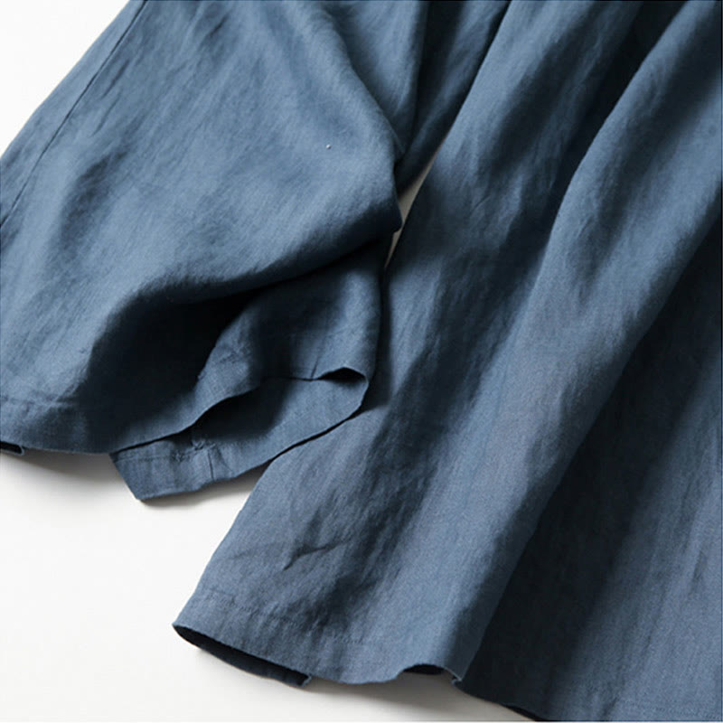 Women's Pleated Wide Leg Trousers - Summer Casual
