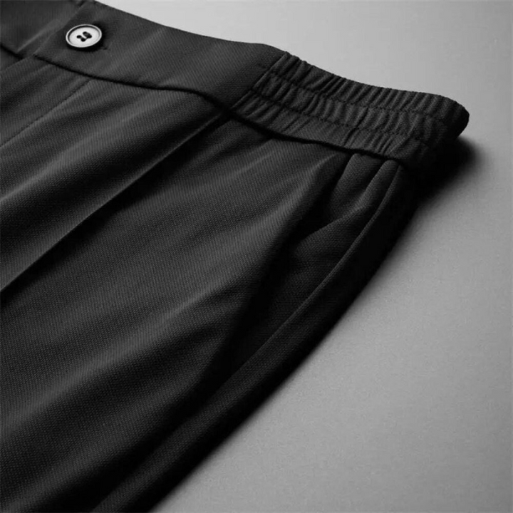 Men's Two-Piece Knit Polo Shirt and Ankle-Length Pants Set - Casual