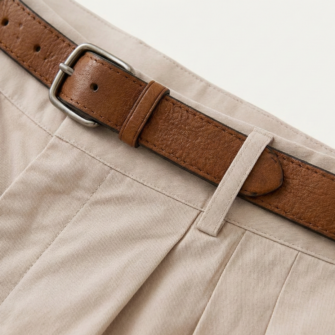 Men's Chino Shorts - Double Pleat - Summer Casual