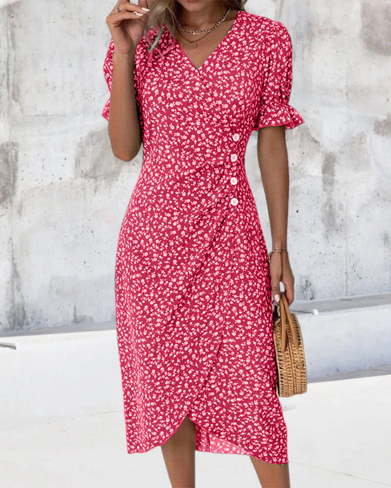 Emily | Women's Wrap Midi Dress, Casual