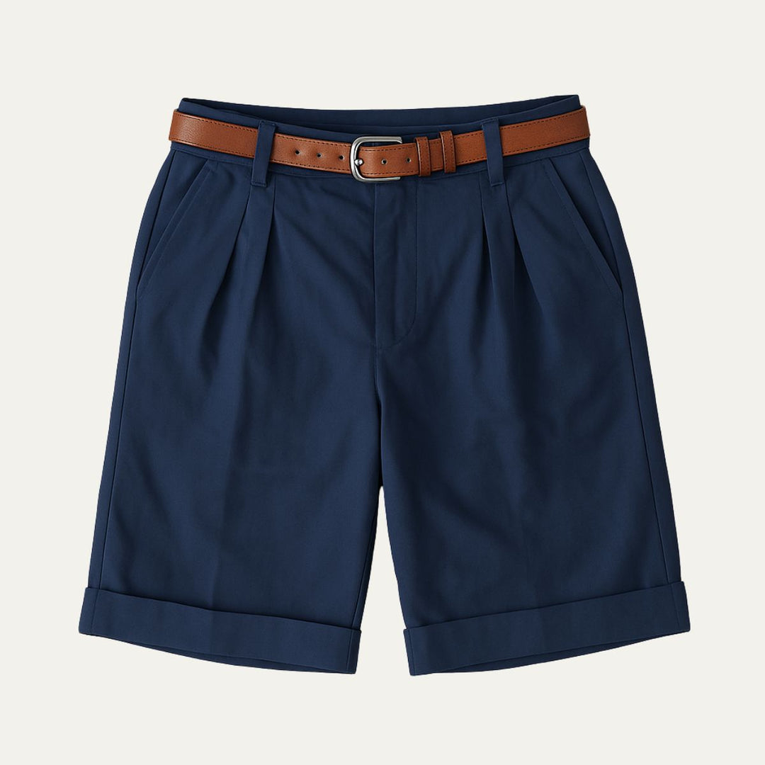 Men's Chino Shorts - Double Pleat - Summer Casual