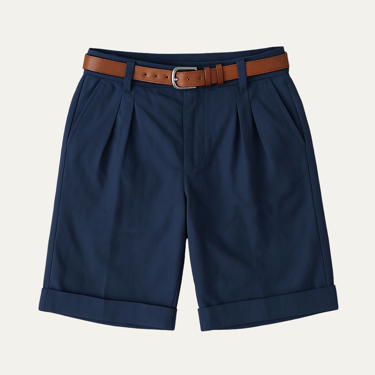 Men's Chino Shorts - Double Pleat - Summer Casual