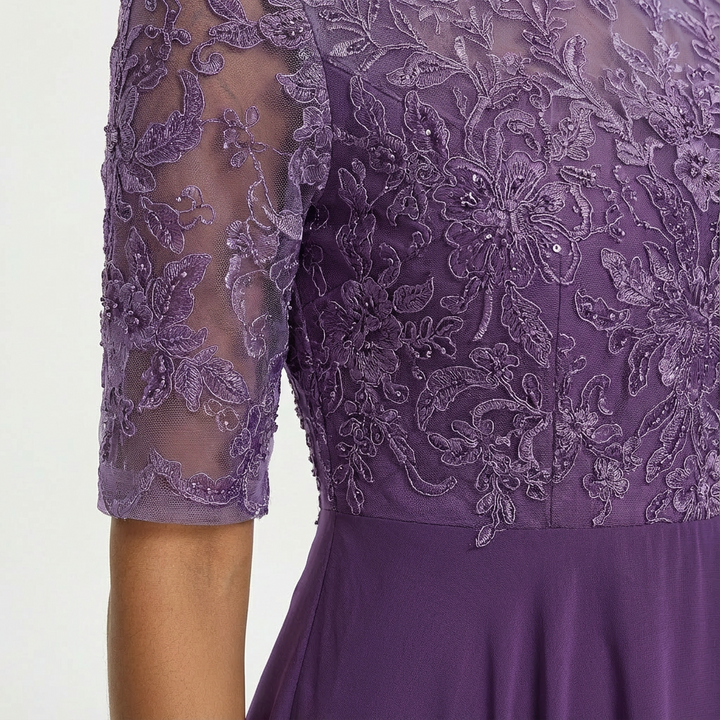 Sophia | Women's Lace Half Sleeve Midi Dress