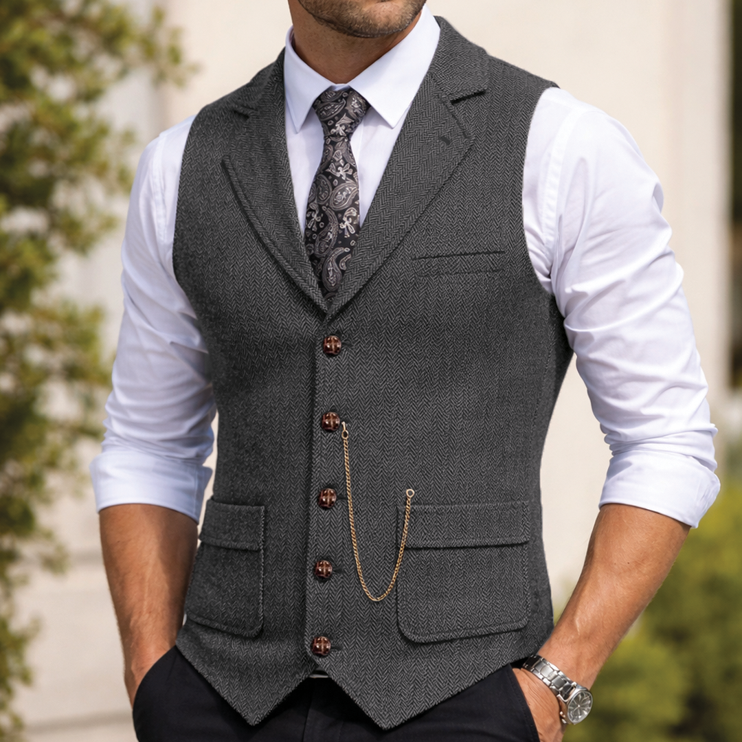 Men's Retro Tailored Cotton Waistcoat