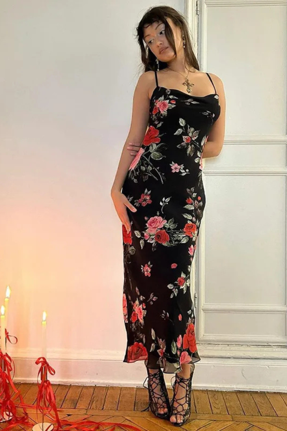 Women's Floral Chiffon Maxi Dress - Summer Wedding Guest