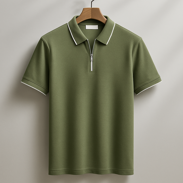 Men's Solid Knit Polo Shirt - Casual Relaxed Fit