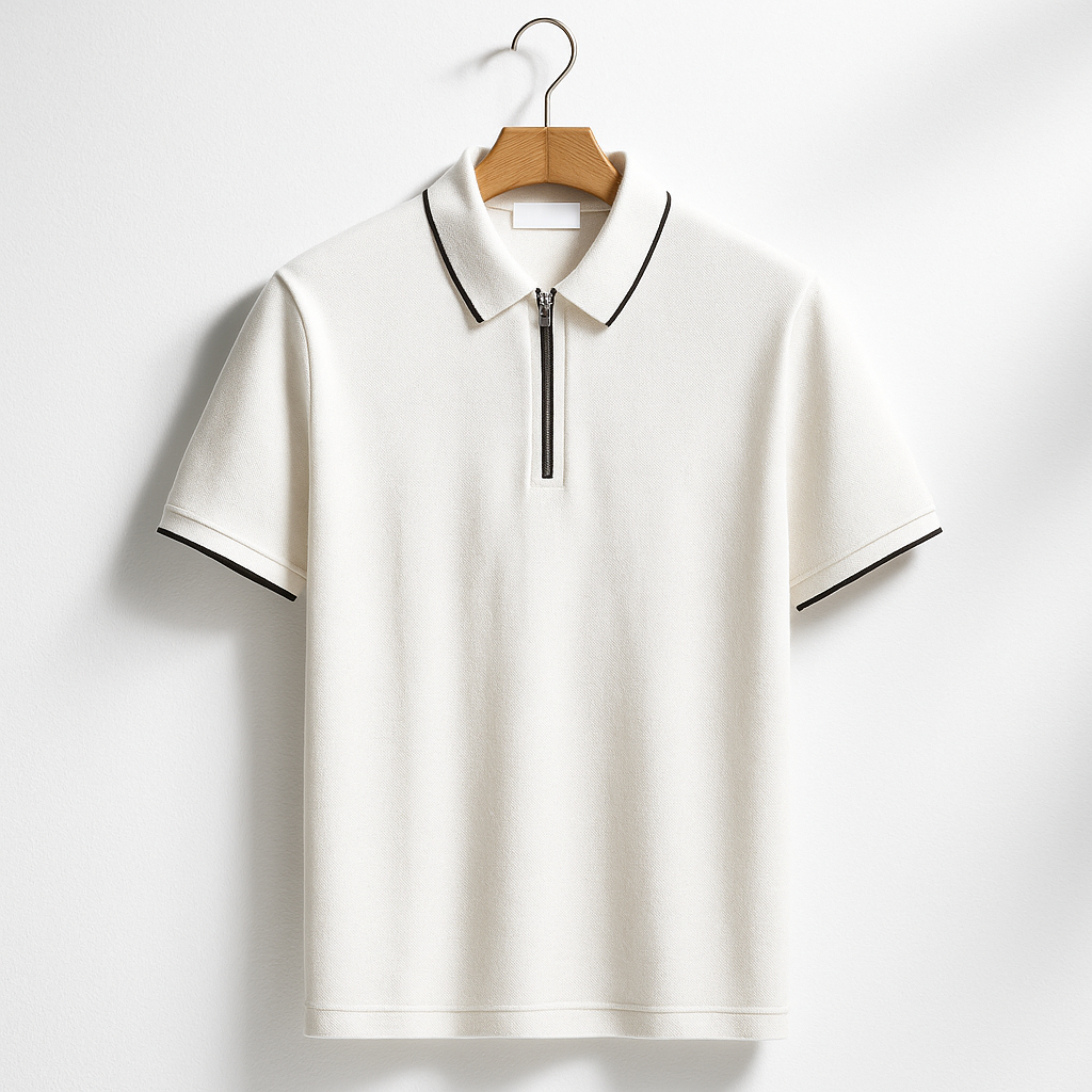 Men's Solid Knit Polo Shirt - Casual Relaxed Fit