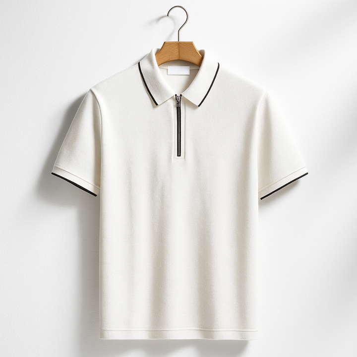 Men's Solid Knit Polo Shirt - Casual Relaxed Fit