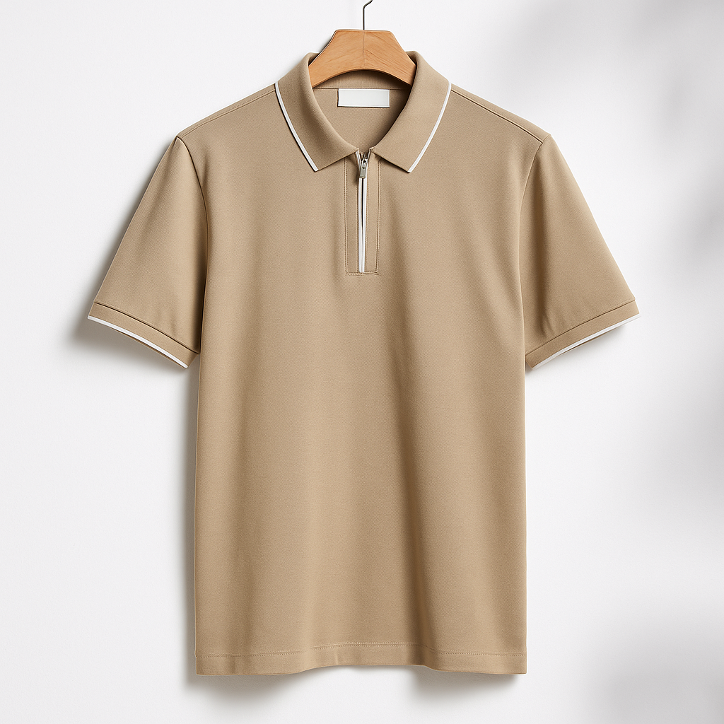 Men's Solid Knit Polo Shirt - Casual Relaxed Fit