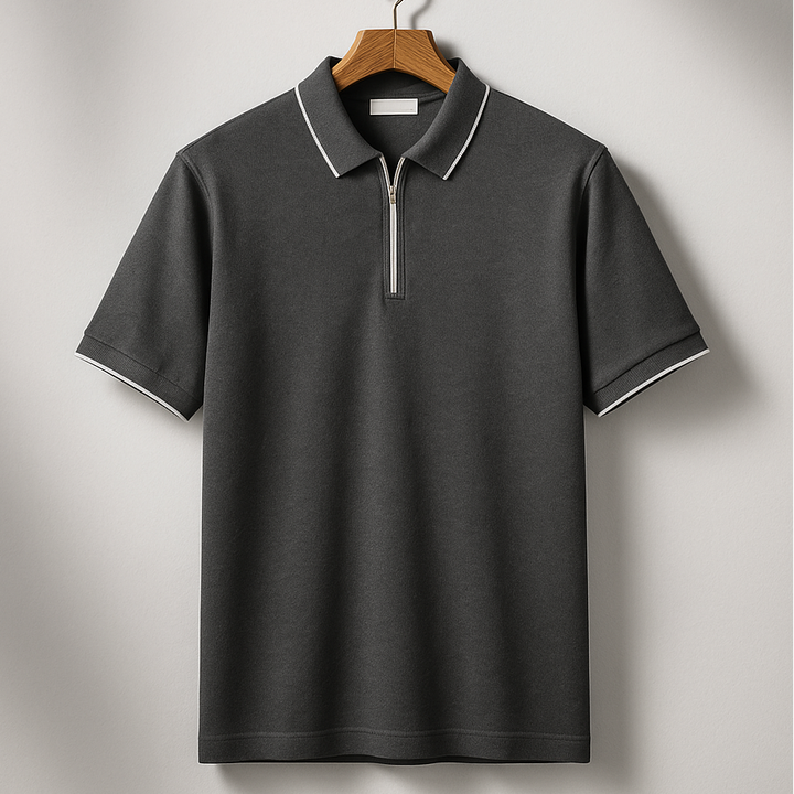 Men's Solid Knit Polo Shirt - Casual Relaxed Fit