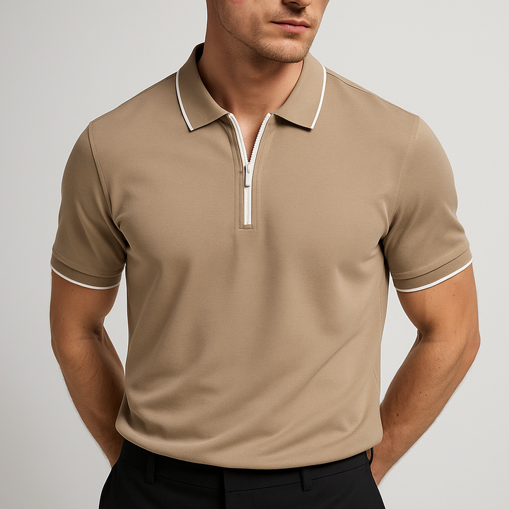 Men's Solid Knit Polo Shirt - Casual Relaxed Fit