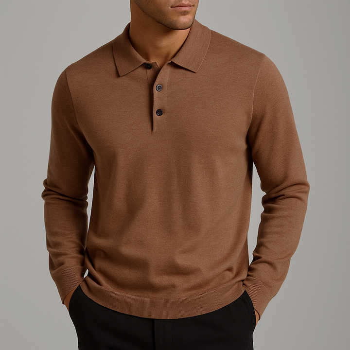 Men's Wool Polo Shirt - Classic Fit Casual Wear