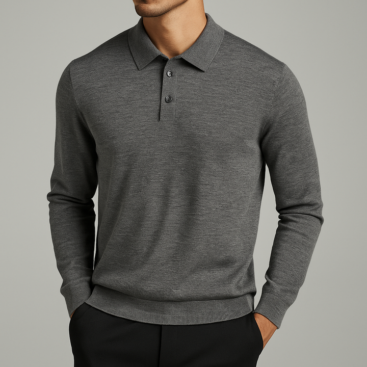 Men's Wool Polo Shirt - Classic Fit Casual Wear