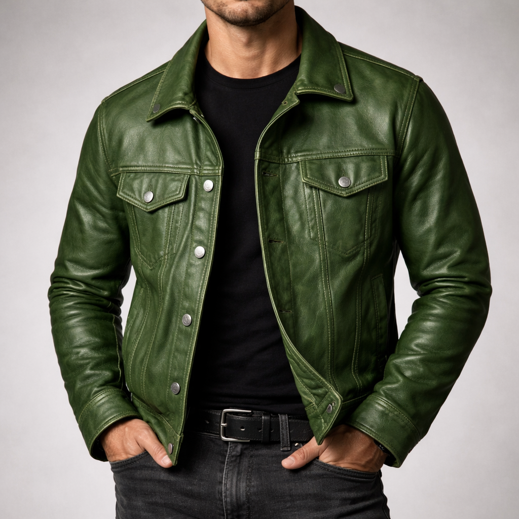 Men's Genuine Leather Vintage Jacket